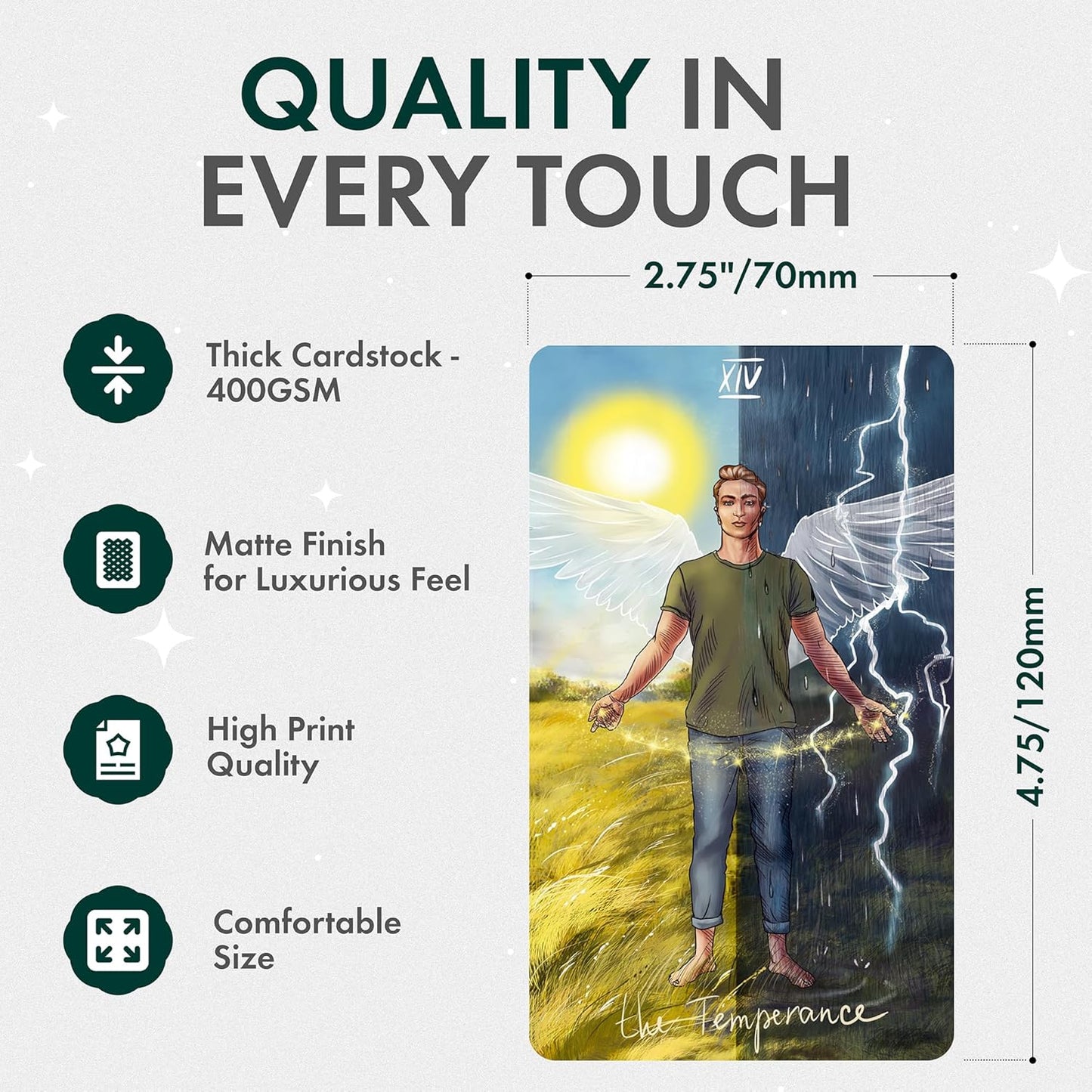Wyspell Unique Tarot Cards with Guidebook - Wild Reflections Tarot Deck for Beginners - Nature-Inspired Cards - Traditional Symbolism - Beautiful & Modern Tarot Decks