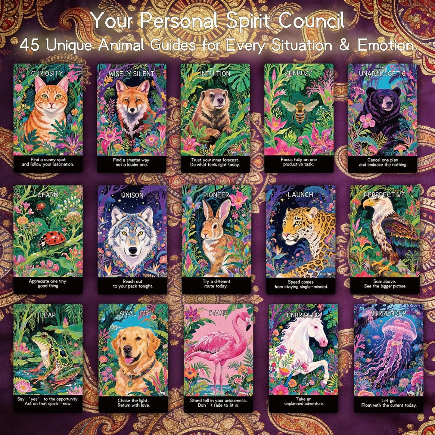 Whispers of the Wild: 45 Animal Spirit Oracle Cards for Intuitive Guidance – Connect with Your Inner Wisdom, Daily Practice for Clarity and Personal Growth