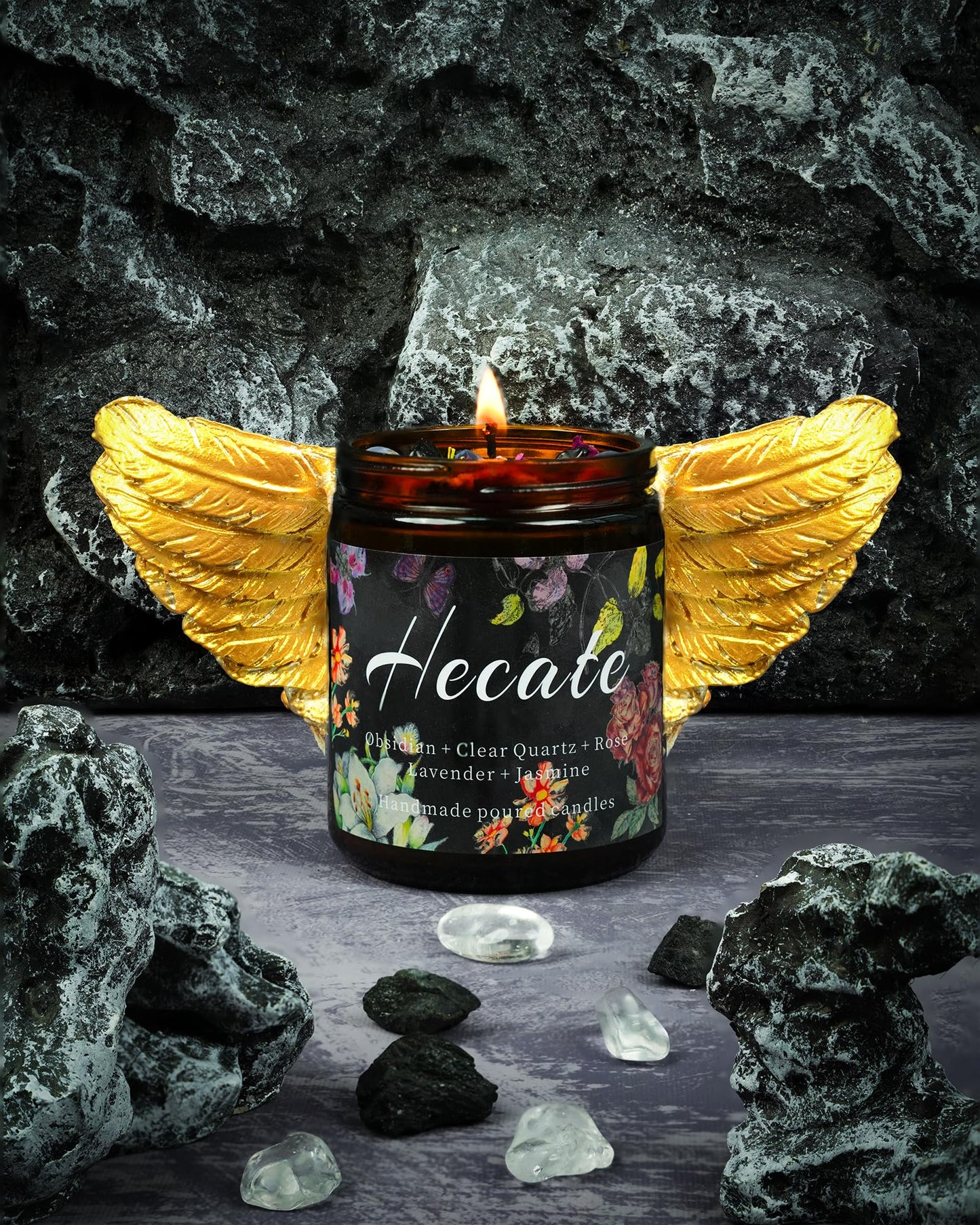Natural Crystal Candle,Abundance, Crystal Ritual, Spiritual, Money Prosperity, Candle Spell.(Abundance)