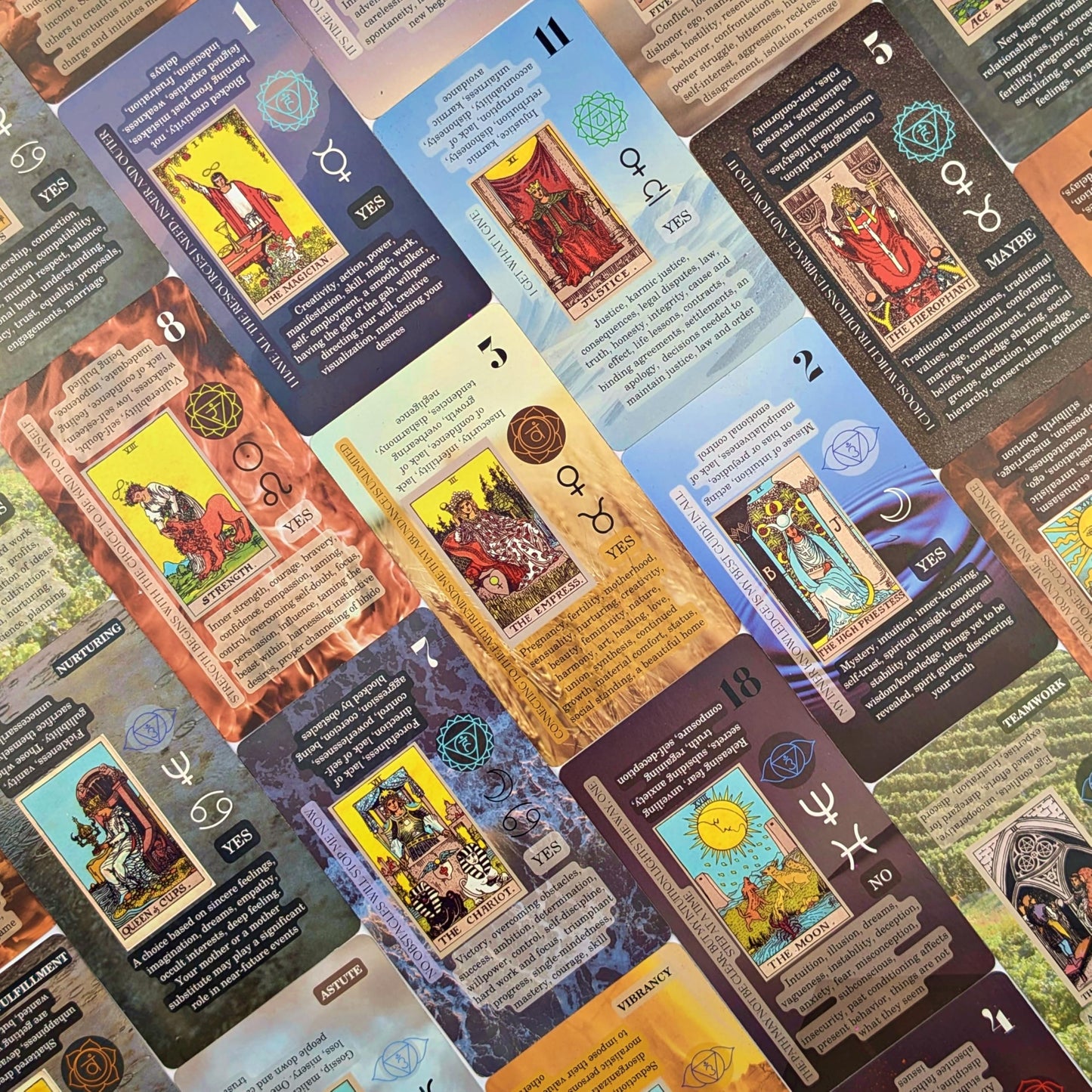 Witchy Cauldron Tarot Cards for Beginners with Meanings on Each Card — 78 Card Learning Tarot Deck with Guidebook, Reversed Meanings, Chakra, Zodiac & Planetary Symbols | Rider-Waite Style (English)