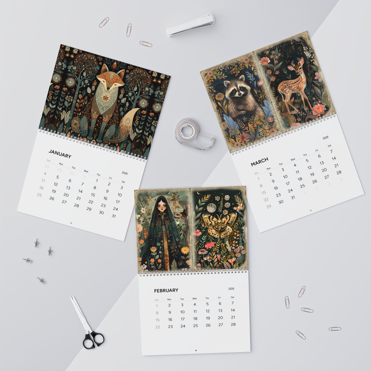 Mystic Wildlife Wall Calendars (2026)