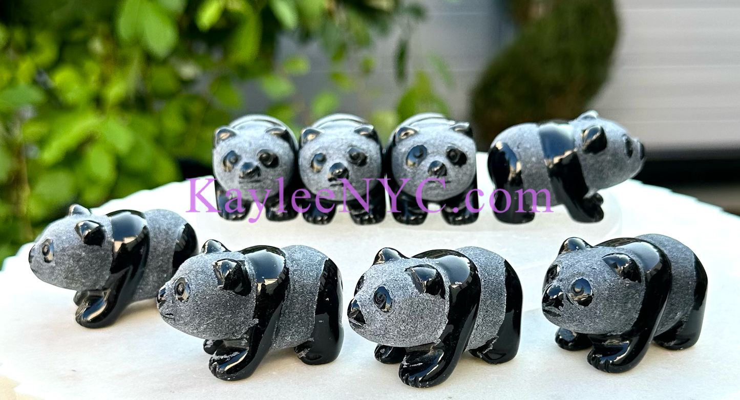 2” Natural Black Obsidian Panda Crystals