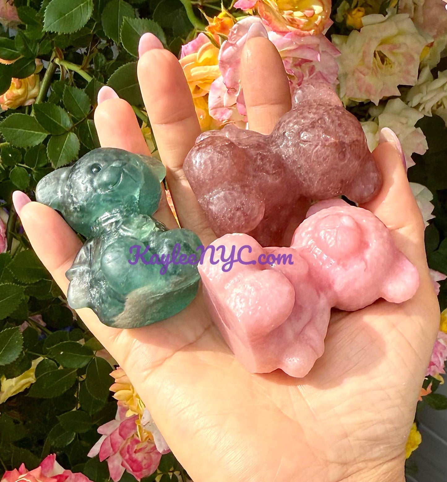 2 INCH Natural Crystal Teddy Bears Healing Energy