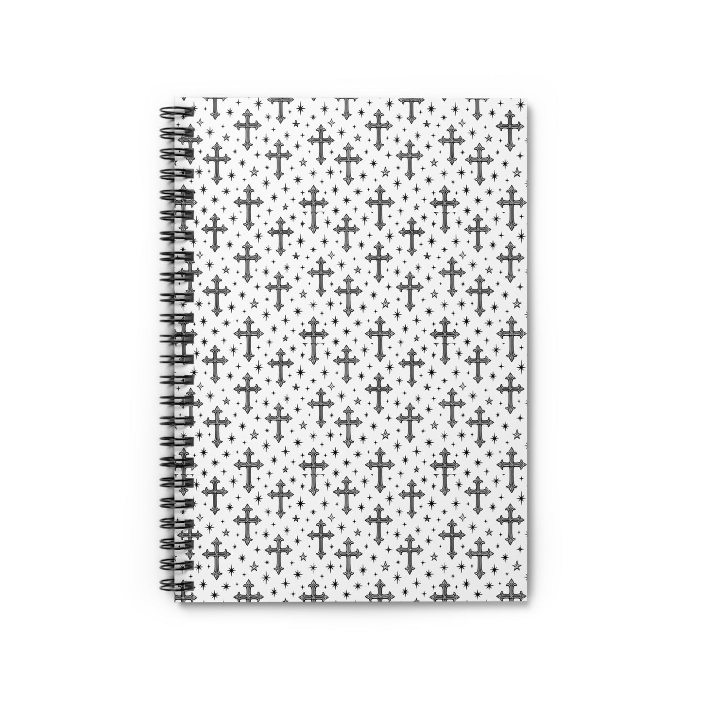 Gothic Spiral Notebook - Ruled Line, Back to School Supplies, Cool College Journal, Gothic Crosses Notebook, Spiral Notebook