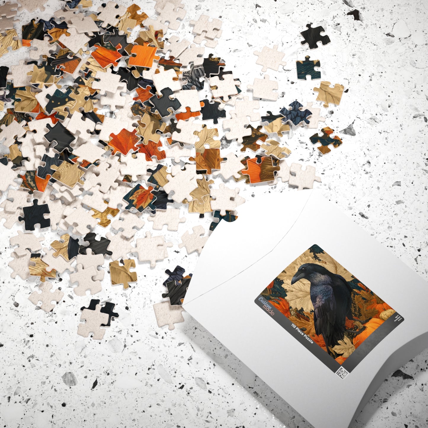 Raven on Autumn Pumpkins Puzzle