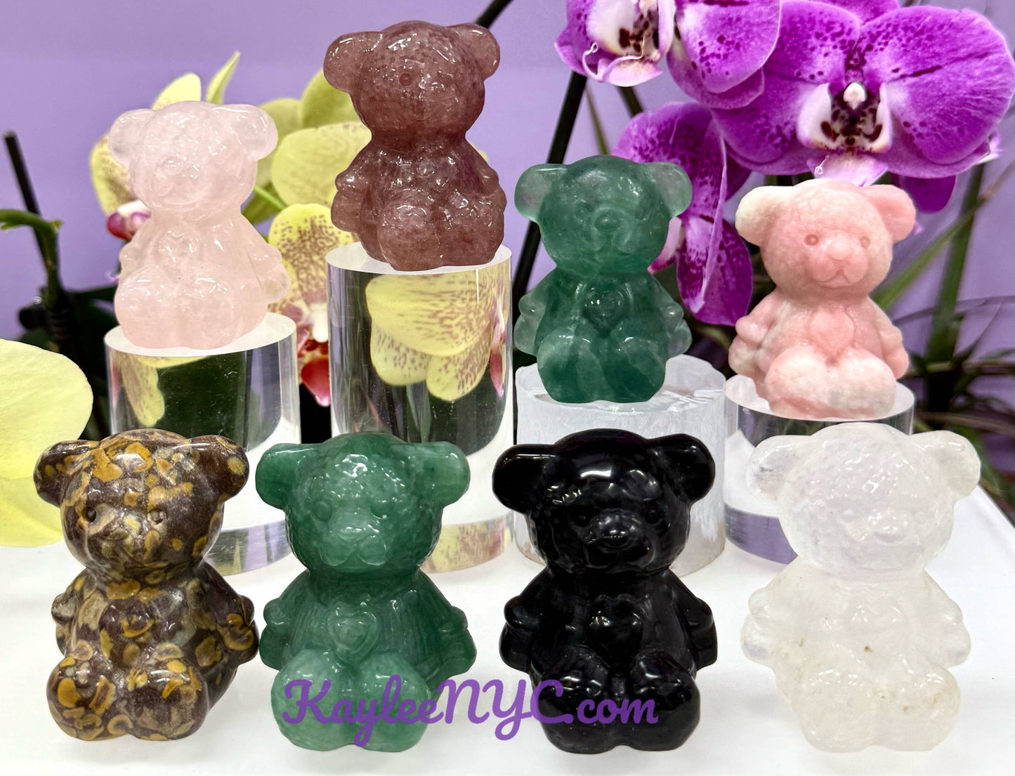 2 INCH Natural Crystal Teddy Bears Healing Energy