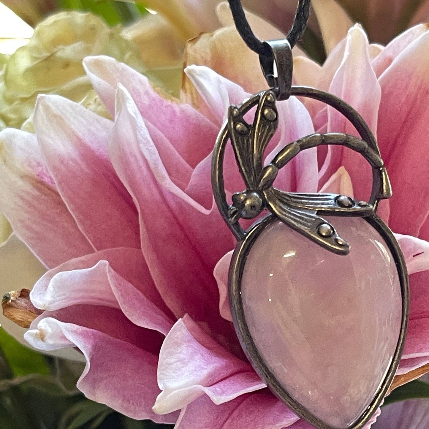 Peace Love Bling - Dragonfly Gemstone Pendant Necklace