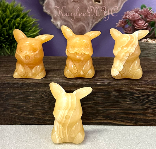 Natural Orange Calcite Pikachu Crystal