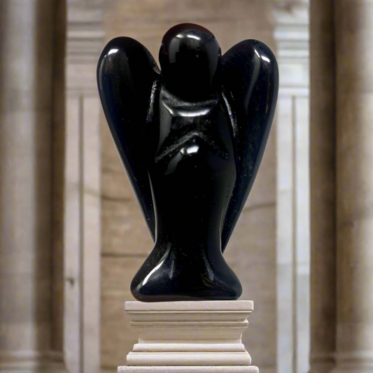 Angel, Obsidian, Small Size 2in