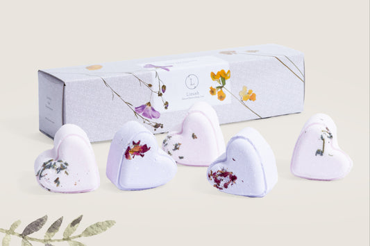 Heart Shaped Lavender Shower Steamers Gift Box-Set of 5