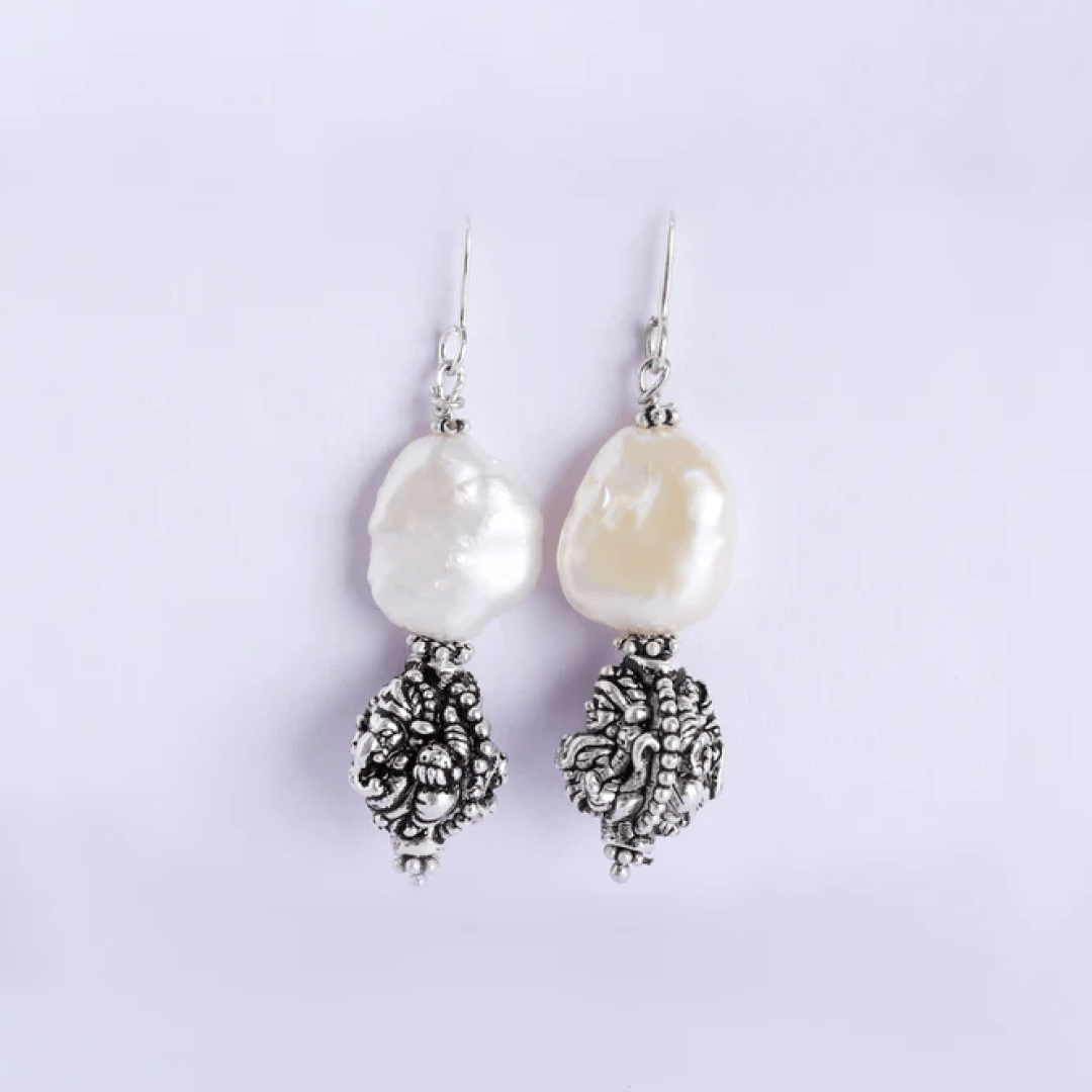 Carved Silver-Pearl Hooks