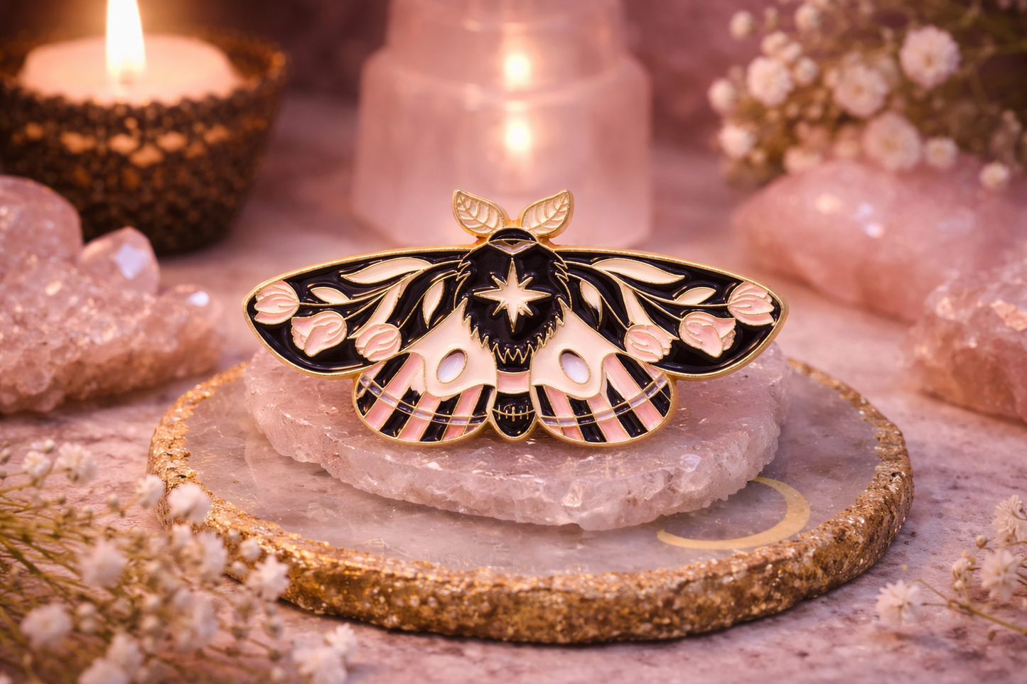 Celestial Butterfly & Moth Enamel Brooch Collection