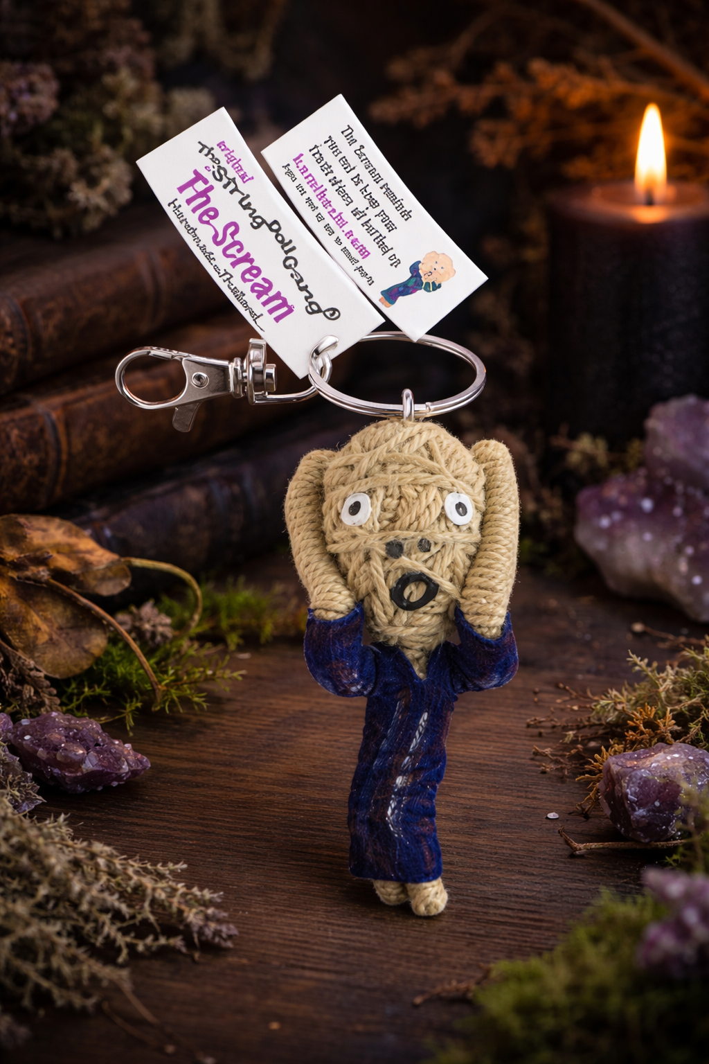 The Scream String Doll Keychain