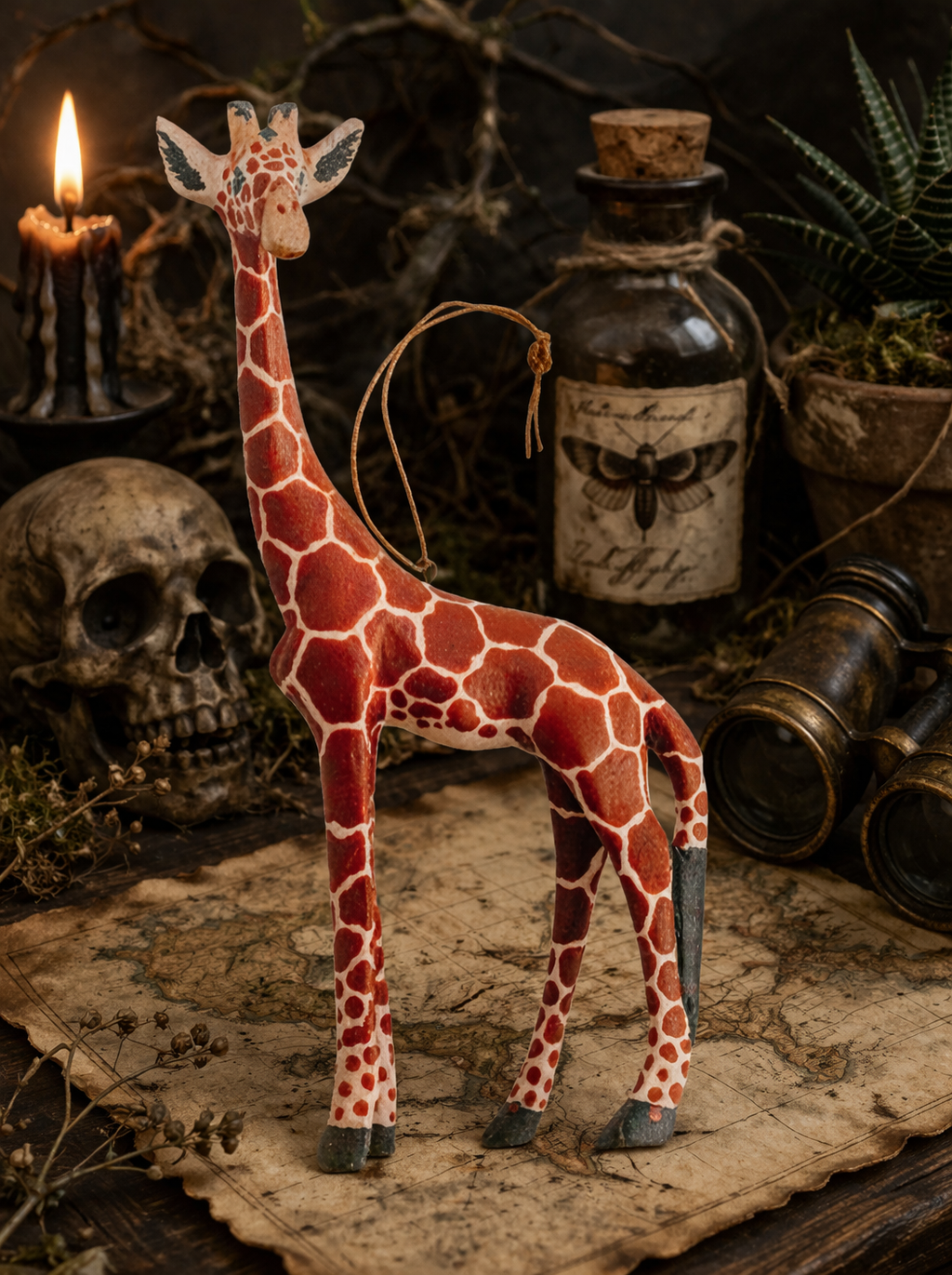 Hand-Carved Giraffe Ornament
