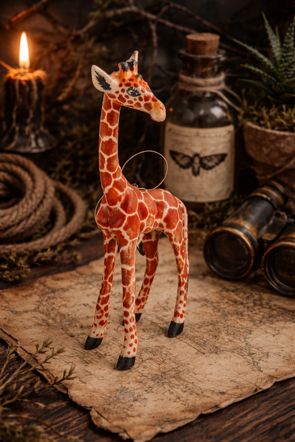 Hand-Carved Giraffe Ornament