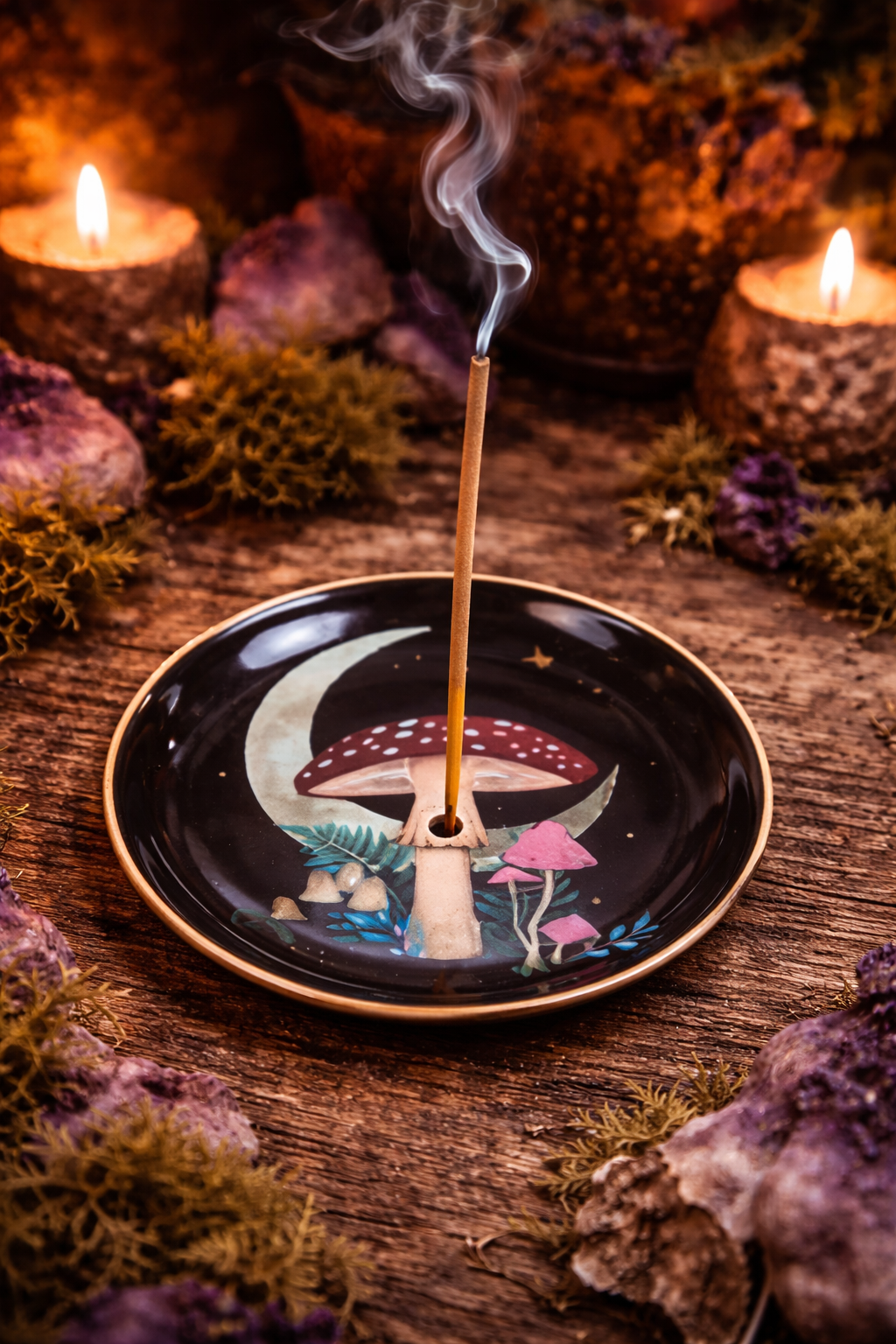 Forest Mushroom Ceramic Incense Plate