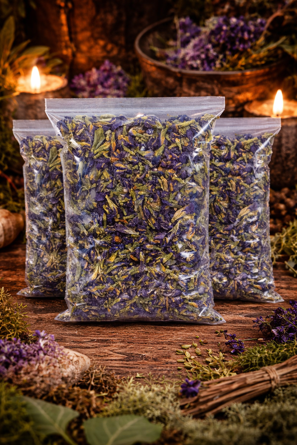 Premium Dried Butterfly Pea Flowers – Blue Herbal Tea, Ritual Baths, Botanical Blends & Sacred Space Decor