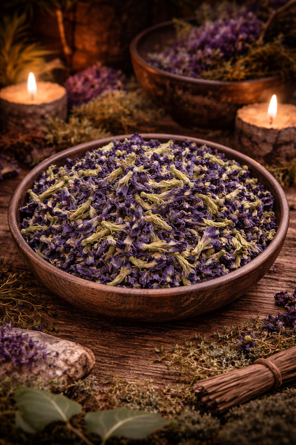 Premium Dried Butterfly Pea Flowers – Blue Herbal Tea, Ritual Baths, Botanical Blends & Sacred Space Decor