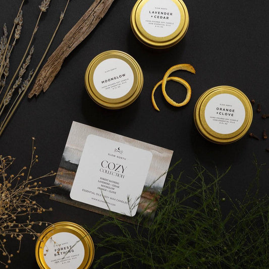 Botanical Candles Cozy Collection - 4 Pack gift bundle