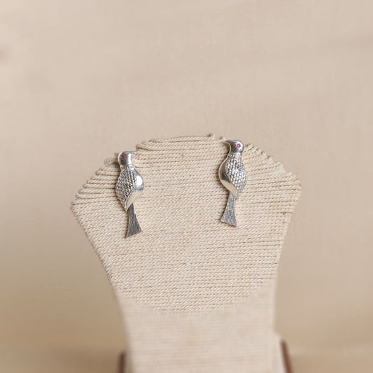 Carved Bird Earrings