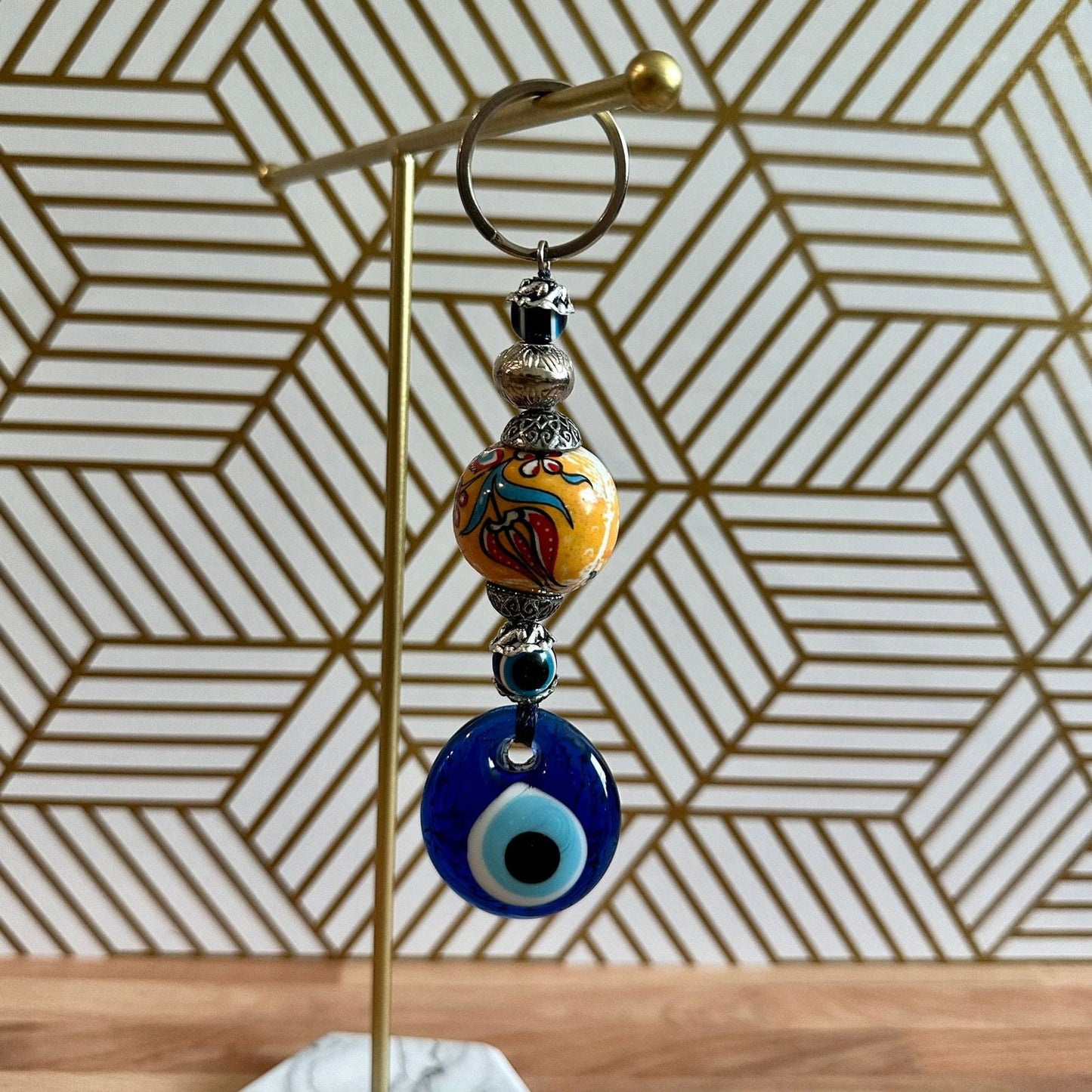Evil Eye Keychain | Protection Keychain/Keyring | Evil Eye Car Charm | Lucky Evil Eye Keychain | Handmade Evil Eye Gifts | Good Luck Charm-1