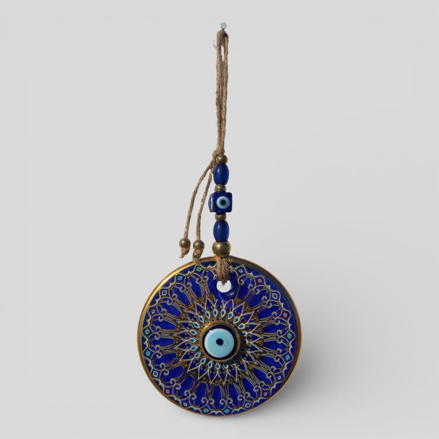 Evil Eye Wall Hanging, House Protection, Home Decor Large Wall Hanging Double Layer Nazar Boncuk Mal De Ojo - Filigree Mandala-0