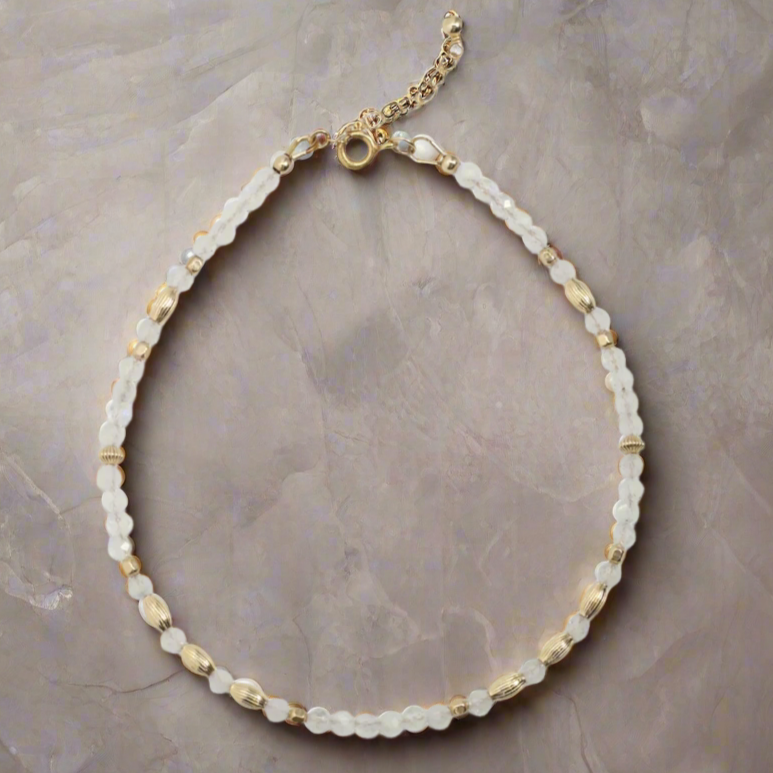 Moonstone Beaded Anklet