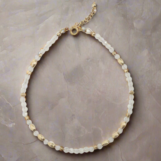 Moonstone Beaded Anklet