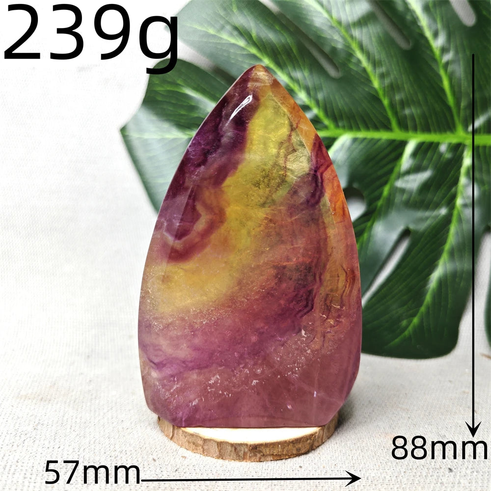 Natural Gem Candy Fluorite Rainbow Fluorite Free Form Torch Home Room Decorated Witchcraft altar Prayer Crystal Stone Healing