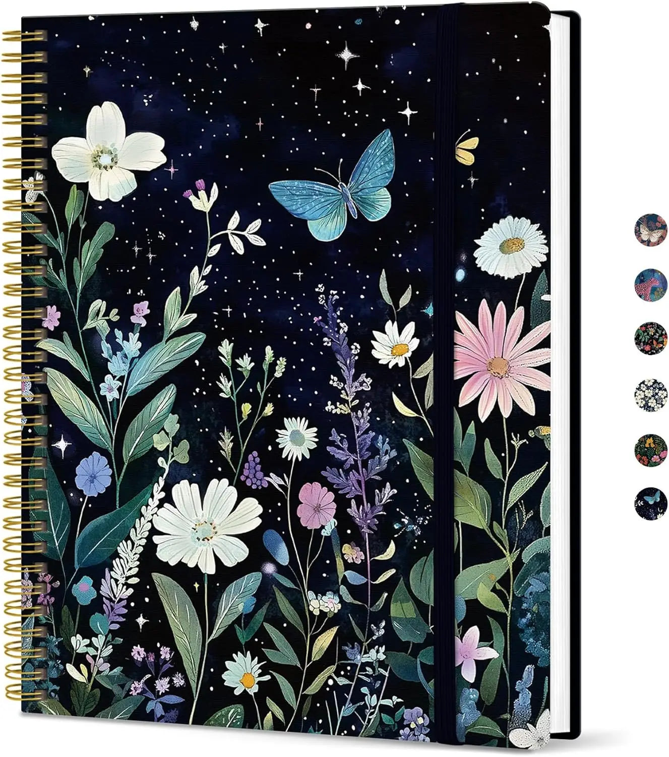 Large Spiral Lined Journal for Women, 8.5x11 Notebooks with Celestial Plastic Cover