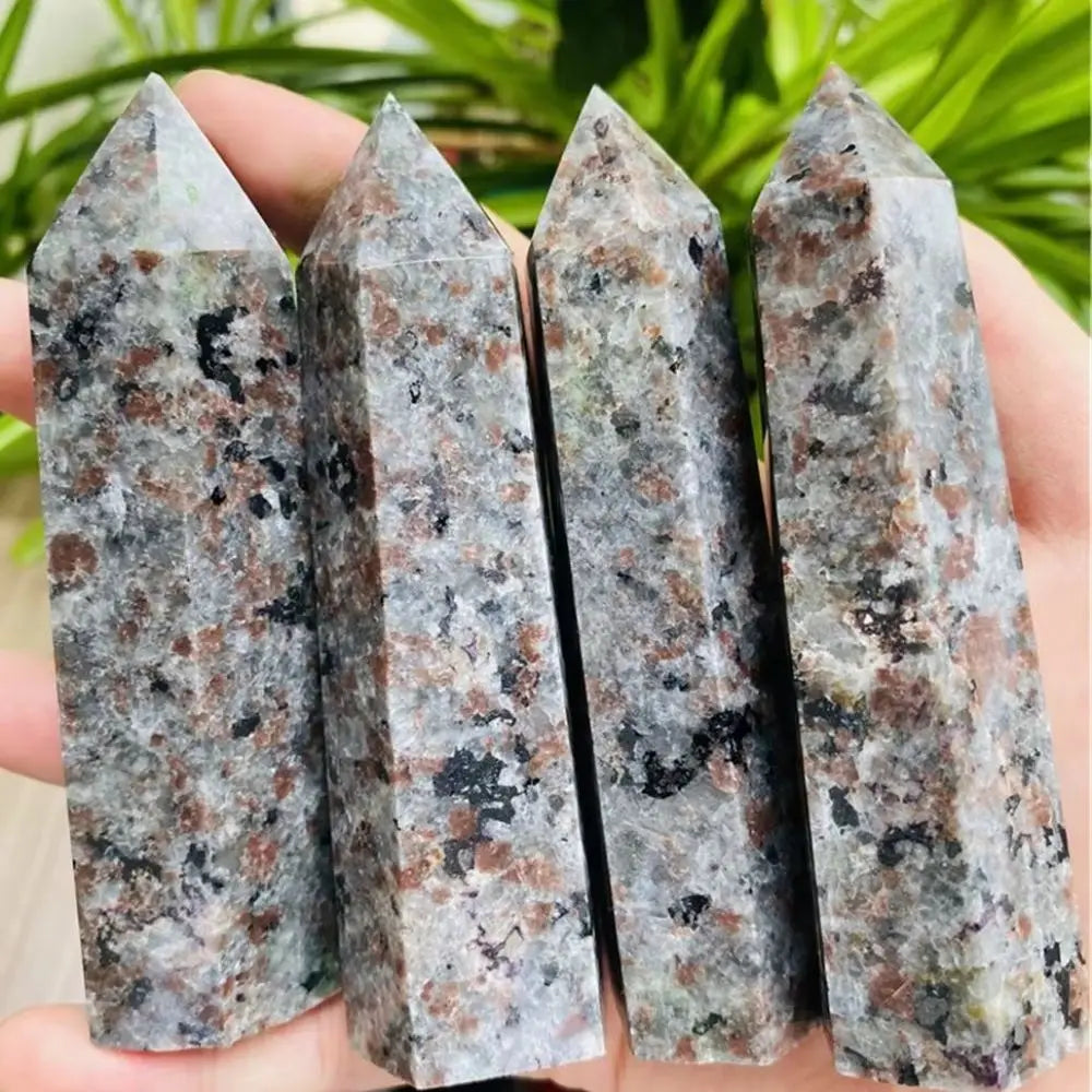 9-11cm Natural Crystals Tower Yooperlite Point Powerful Energy Crystal Stone Wand Healing Spiritual Witchcraft Flame Stone 1Pc