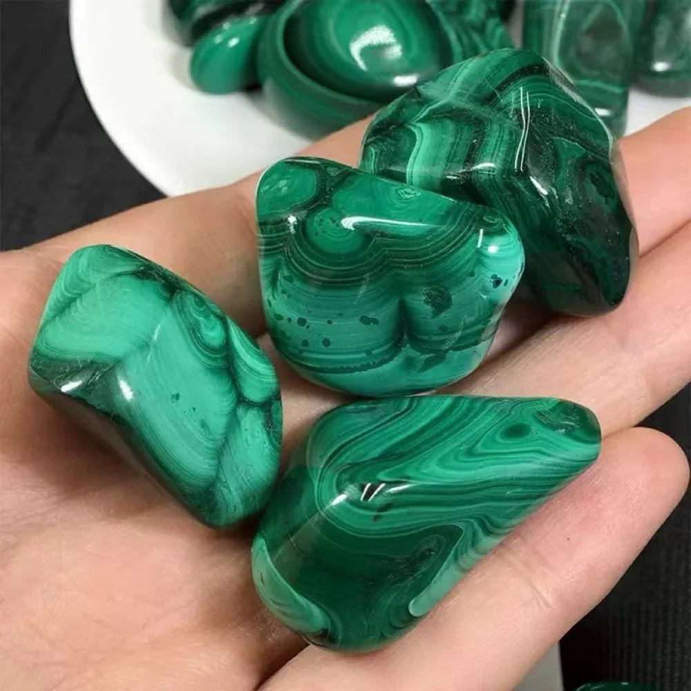 Natural Malachite Tumbled Stone Crystals Irregular Shape Energy Raw Original Mineral Specimen Palmstone Witchcraft Healing Stone