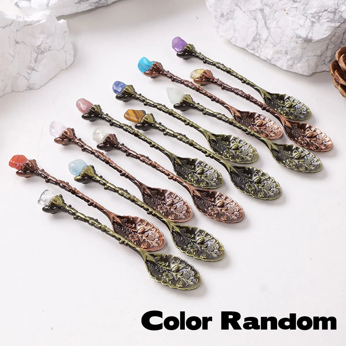 Natural Crystal Spoon Raw Stone Carving | Healing Crystal Altar Tool | Divination Ritual Spoon | Spiritual Witchcraft Gift