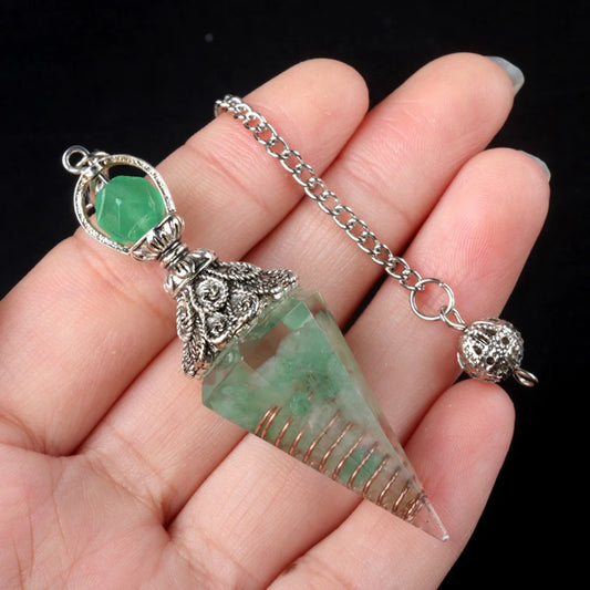 Pendulums Spiritual Hexagonal Pointed Resin Crystal Healing Stone Quartz Witchcraft Supplies Balancing Accessories Divination