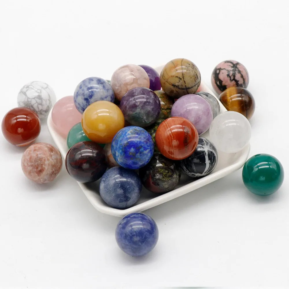 1pc Gemstone Balls 20mm Polished Crystal Sphere Multi Style Pocket Palm Crystals for Witchcraft Meditation Reiki Balancing Decor