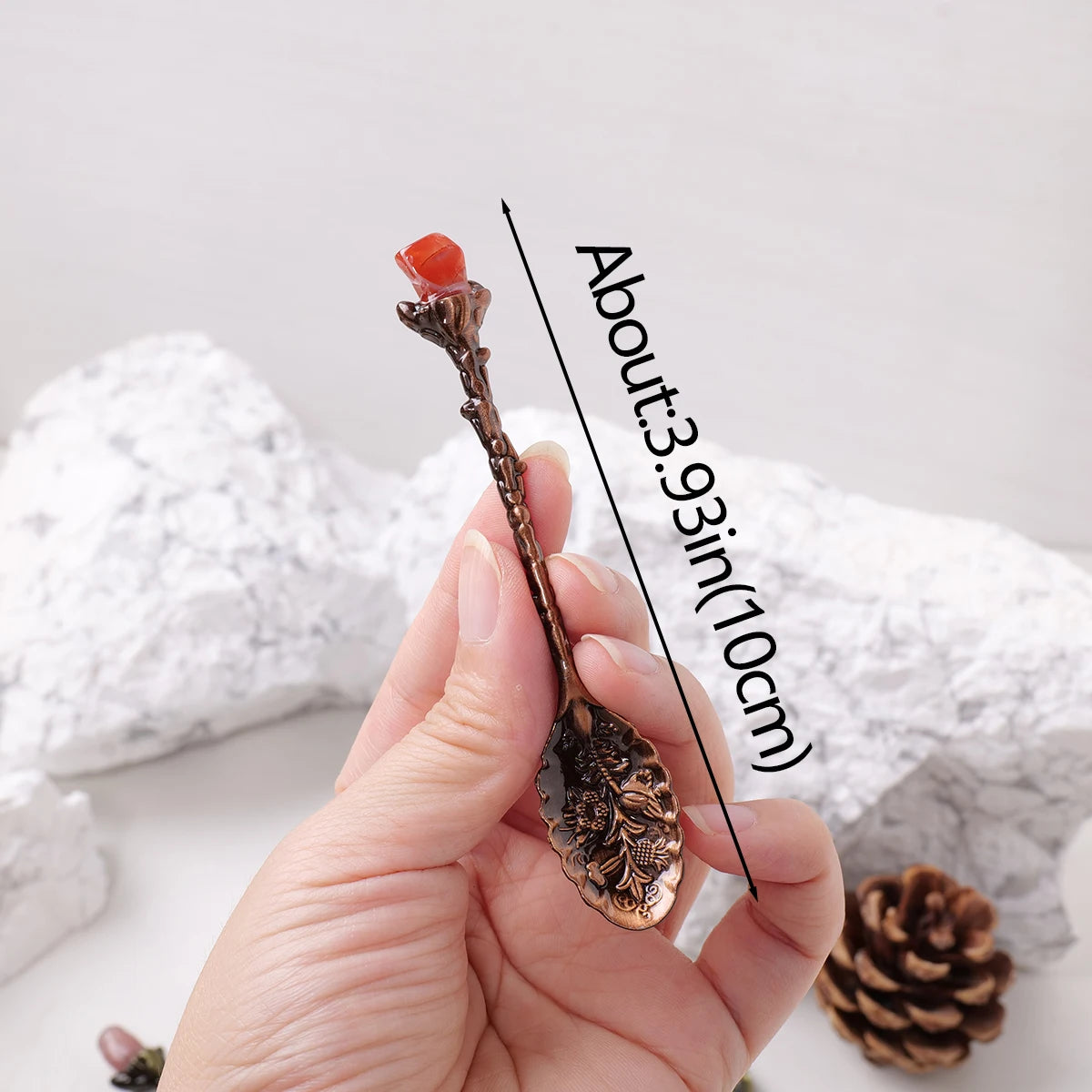 Natural Crystal Spoon Raw Stone Carving | Healing Crystal Altar Tool | Divination Ritual Spoon | Spiritual Witchcraft Gift