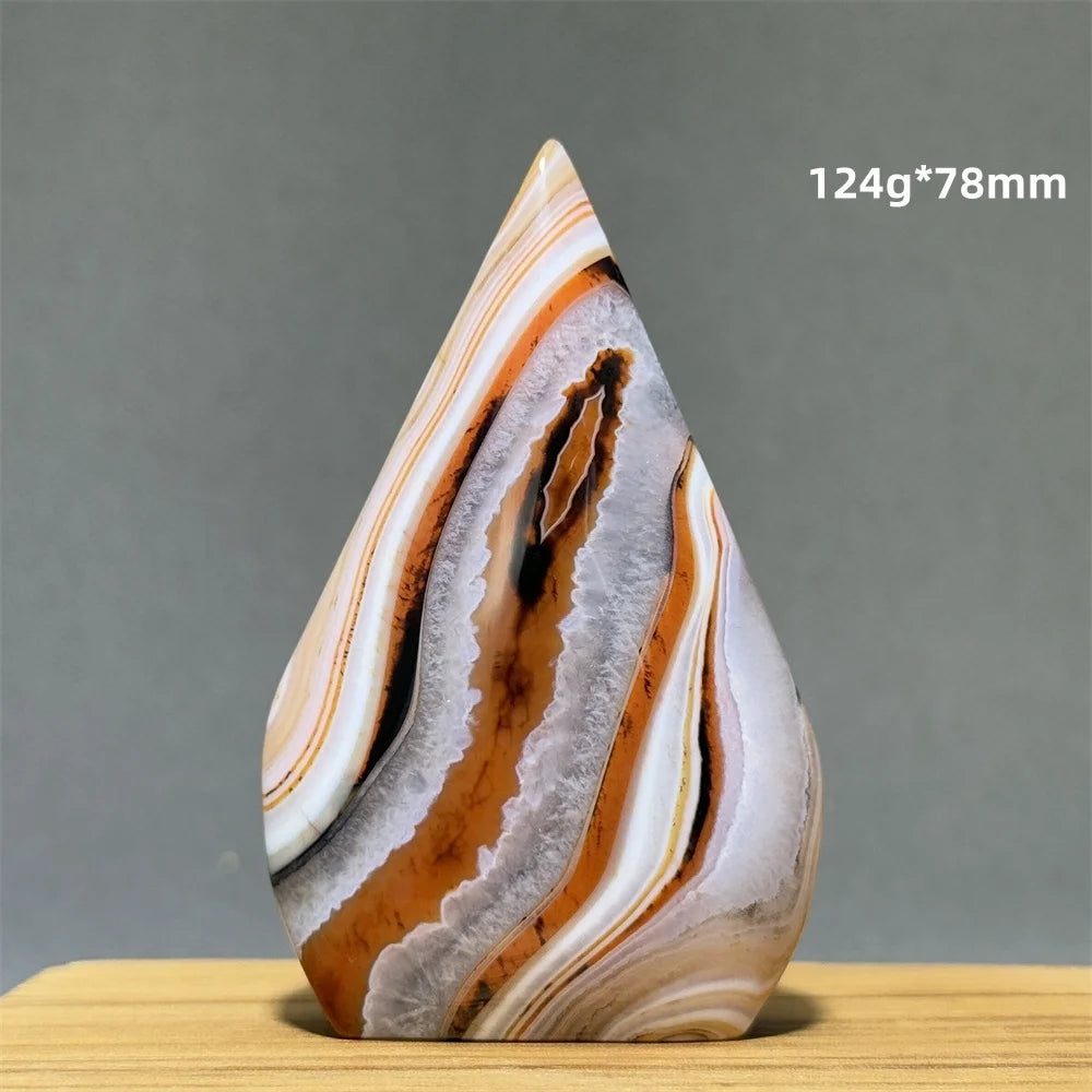 Striped Agate Free Form Torch Natural Mineral Crystal Beautiful Pattern Reiki Healing Witchcraft Altar Energy Home Decoration