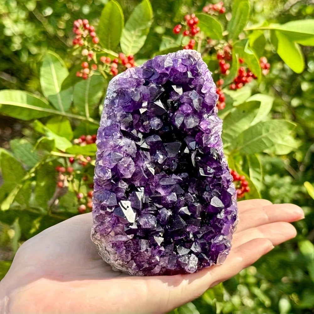 1pc Amethyst Crystal Cluster from Uruguay | Deep Purple Color Geode, Unique Specimen for Collectibles and Educational Use