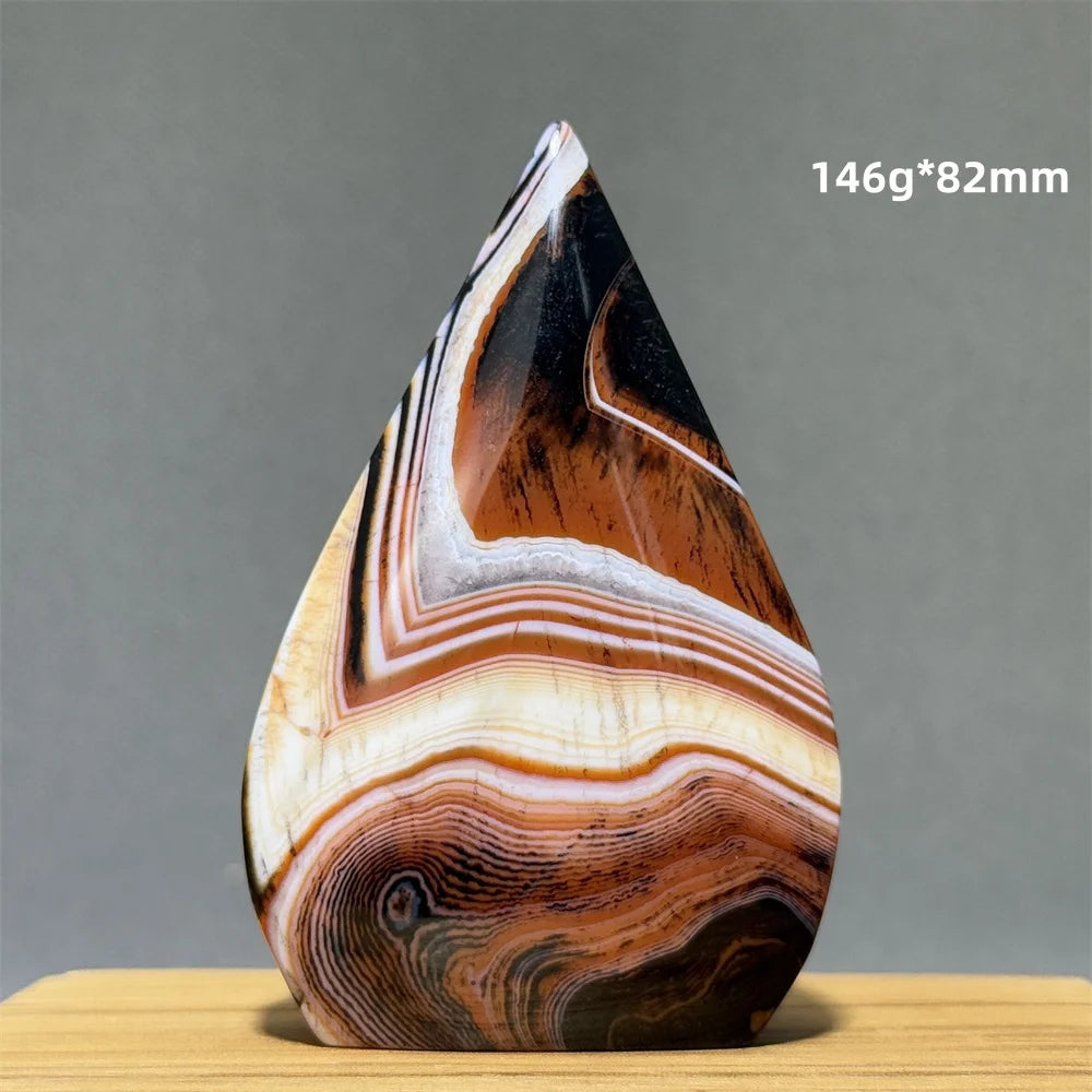 Striped Agate Free Form Torch Natural Mineral Crystal Beautiful Pattern Reiki Healing Witchcraft Altar Energy Home Decoration