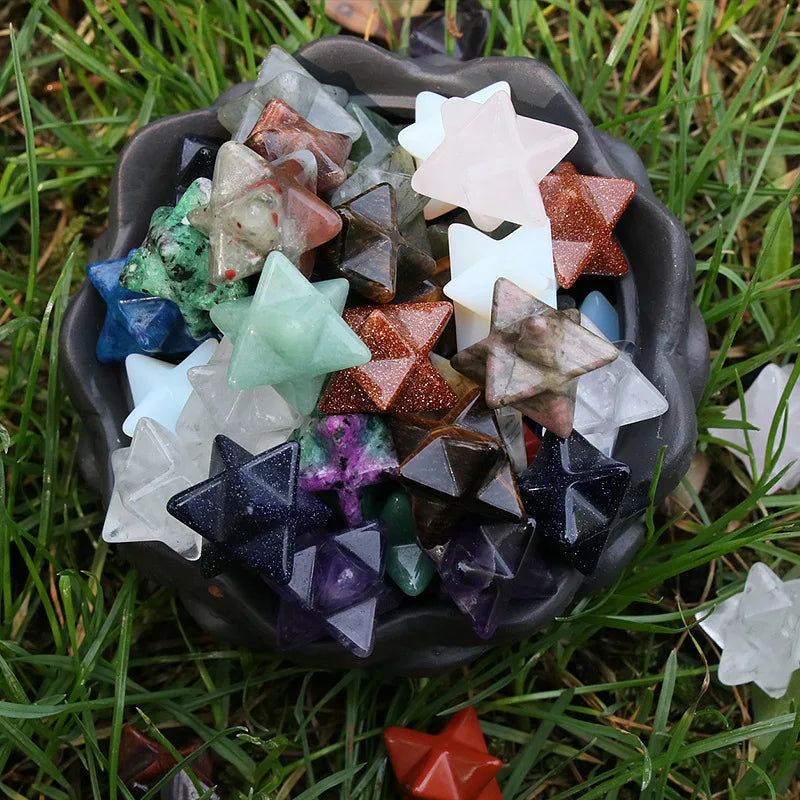 Mini Merkabah Star Crystal | Sacred Geometry Healing Stone, Energy Protection & Spiritual Activation