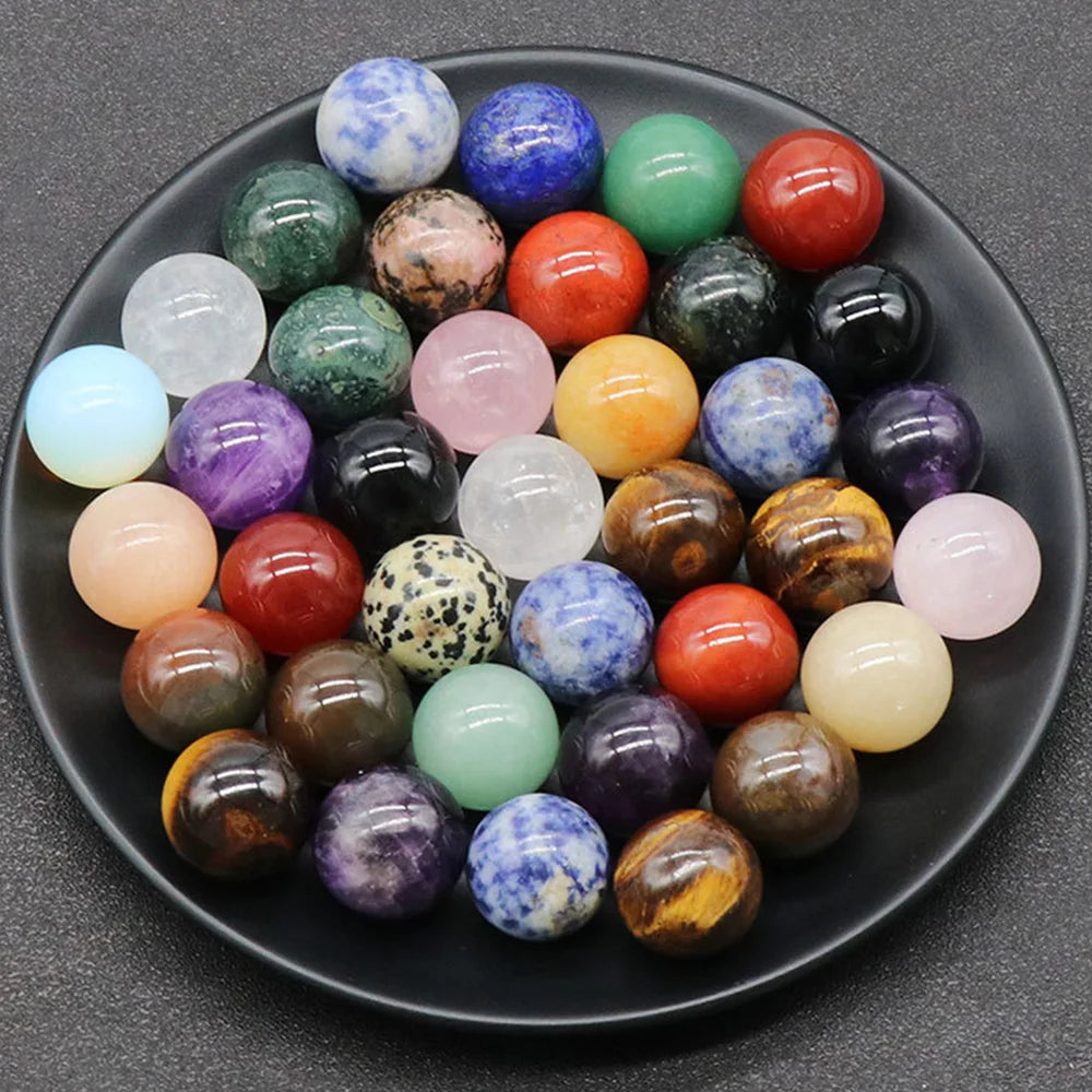 1pc Gemstone Balls 20mm Polished Crystal Sphere Multi Style Pocket Palm Crystals for Witchcraft Meditation Reiki Balancing Decor