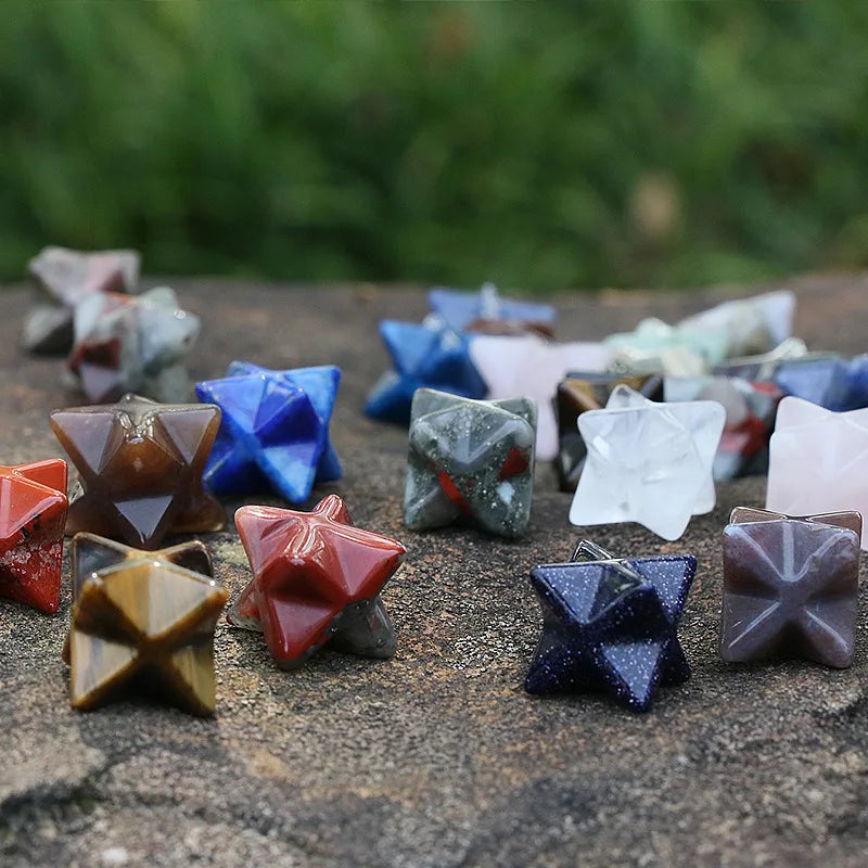 Mini Merkabah Star Crystal | Sacred Geometry Healing Stone, Energy Protection & Spiritual Activation