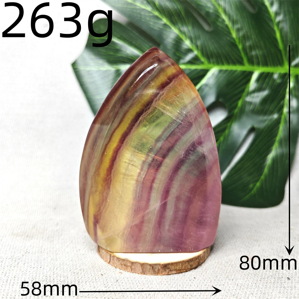 Natural Gem Candy Fluorite Rainbow Fluorite Free Form Torch Home Room Decorated Witchcraft altar Prayer Crystal Stone Healing