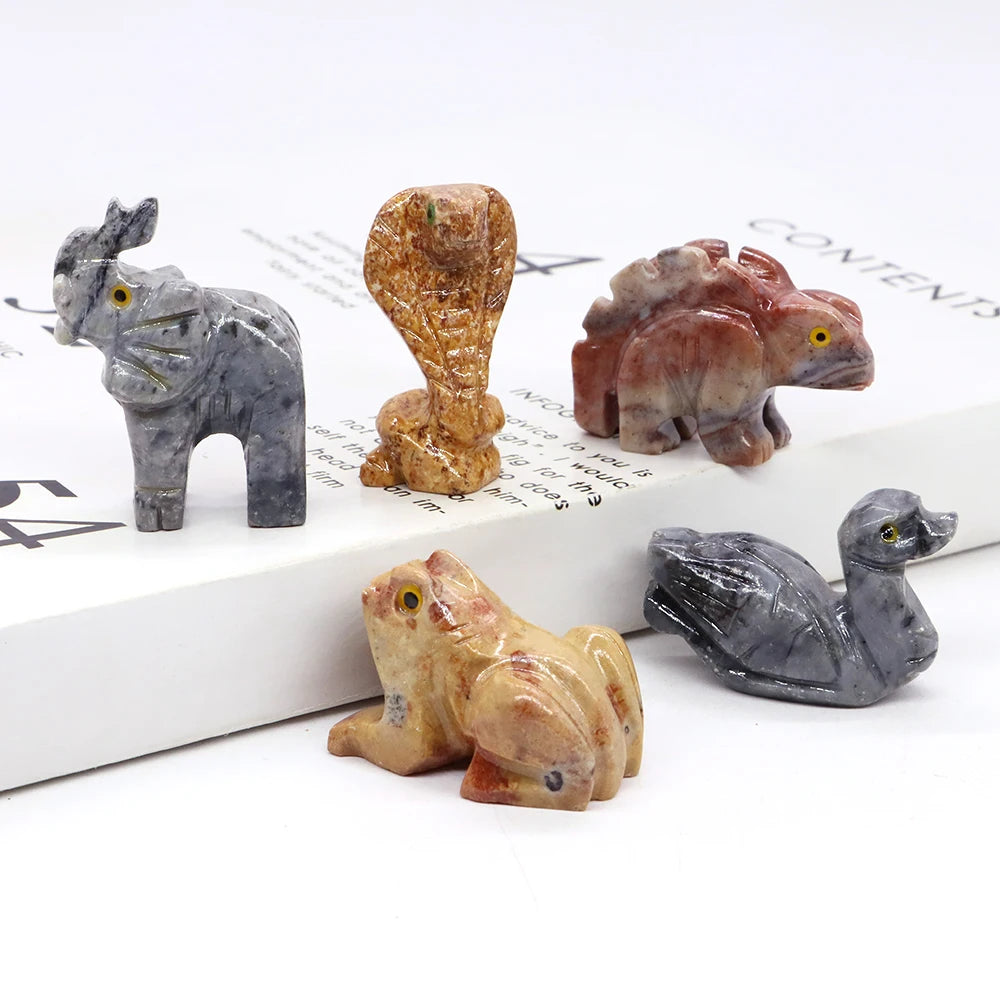 Mini Crystal Animal Figurines | Hand-Carved Stone Animals for Healing, Decor & Spiritual Meaning
