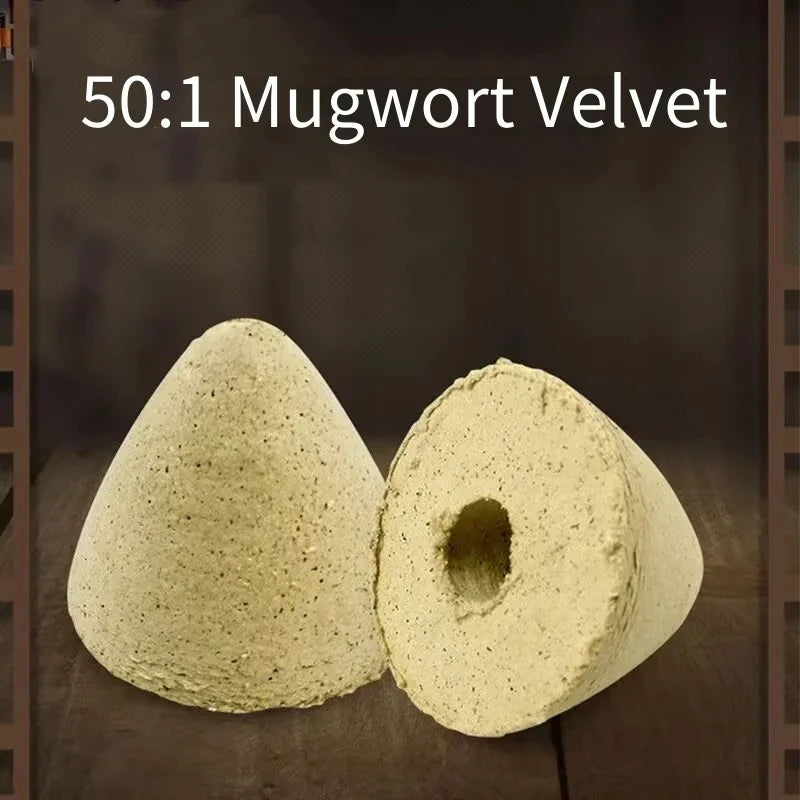High Quality Natural Mugwort Velvet Moxa Gold Herb Incense Powdered Aromatics for Moxibustion Exorcism Antiseptic Home Incense