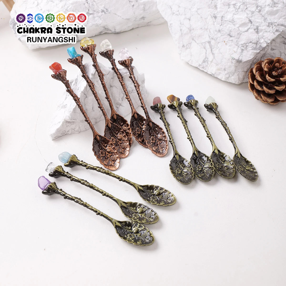 Natural Crystal Spoon Raw Stone Carving | Healing Crystal Altar Tool | Divination Ritual Spoon | Spiritual Witchcraft Gift