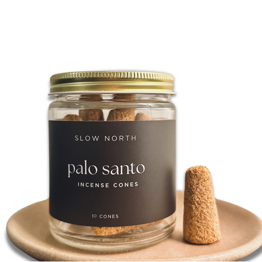 Palo Santo Incense Cones to set intentions, & promote tranquility