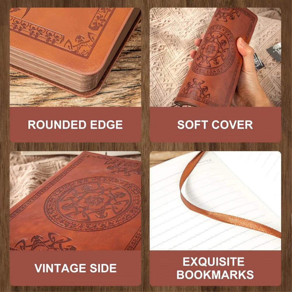 A5 288 Pages Retro Notebook Book Diary Thickened Creative Hand Ledger Student Notepad Stationery Notebook for Business Office