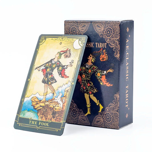 A.E.Classic Tarot Cards with Guidebook Color Edged Fortune Telling Deck for Fate Divination and Party Board Games 10.3x6.1cm