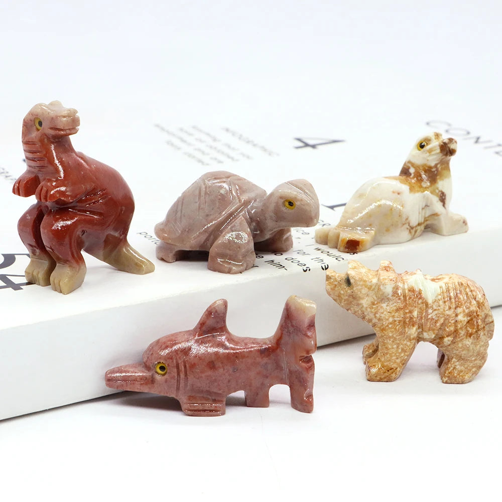 Mini Crystal Animal Figurines | Hand-Carved Stone Animals for Healing, Decor & Spiritual Meaning